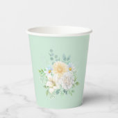 Elegante Pastel Watercolor Garden Blume Party Pappbecher (Rückseite)