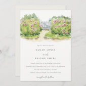 Elegante Pastel Watercolor Hütte Garden Einladung (Vorne/Hinten)