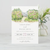 Elegante Pastel Watercolor Hütte Garden Einladung (Stehend Vorderseite)