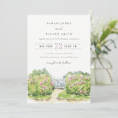 Elegante Pastel Watercolor Hütte Garden Einladung (Stehend Vorderseite)