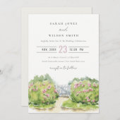 Elegante Pastel Watercolor Hütte Garden Einladung (Vorne/Hinten)