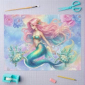 Elegante Pastel Watercolor Mermaid Decoupage Seidenpapier (Basteln)