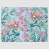Elegante Pastel Watercolor Mermaids Decoupage Seidenpapier (Vorderseite)