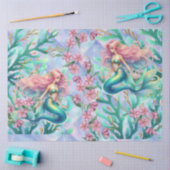 Elegante Pastel Watercolor Mermaids Decoupage Seidenpapier (Basteln)