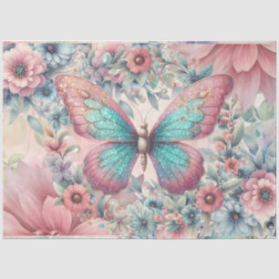 Elegante Pastel Watercolor Schmetterlinge Decoupag Seidenpapier
