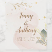 Elegante Pastel Watercolor Weinetikett (Einzelnes Label)