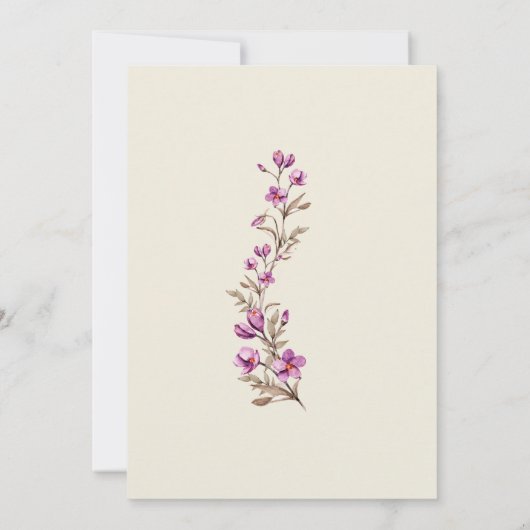 Elegante Pastel Wildblume Boho Wedding Einladung (Rückseite)