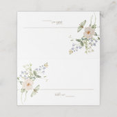 Elegante Pastel Wildblume Delikate Hochzeit mit fl Platzkarte (Außenseite Aufgefaltet)