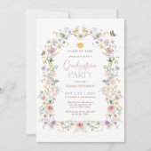 Elegante Pastel Wildblume Garden Graduation Party Einladung (Vorderseite)