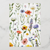 Elegante Pastel Wildblume Garden Graduation Party Folieneinladung (Rückseite)