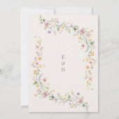 Elegante Pastel Wildblume Gartengarten Hochzeit Einladung (Rückseite)
