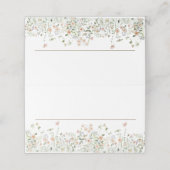Elegante Pastel Wildblume Meadow Floral Wedding Platzkarte (Außenseite Aufgefaltet)