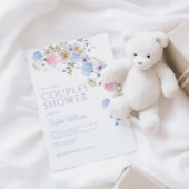 Elegante Pastel Wildblume Paare Dusche Einladung