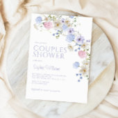 Elegante Pastel Wildblume Paare Dusche Einladung
