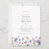 Elegante Pastel Wildblumen Grünes Brautparty Einladung (Vorderseite)