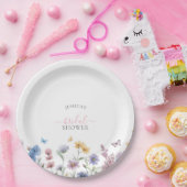 Elegante Pastel Wildblumen Grünes Brautparty Pappteller (Party)