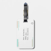 Elegante Pastel World Map Gepäckmarke Gepäckanhänger (Rückseite vertikal)