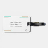 Elegante Pastel World Map Gepäckmarke Gepäckanhänger (Rückseite horizontal)