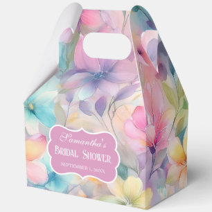 Elegante Pastell-Aquarell-Blumen Brautparty Geschenkschachtel