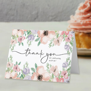 Elegante Pastell-Aquarell-Blumen-Dankeskarten Dankeskarte