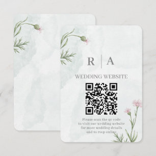 Elegante Pastell-Aquarell-Blumenhochzeit Begleitkarte