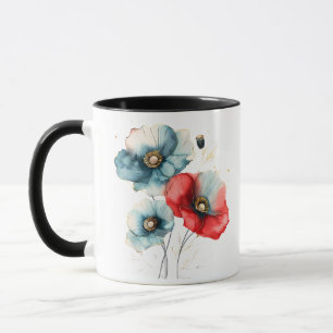Elegante Pastell-Aquarell-Blumenillustration Tasse