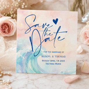 Elegante Pastell-Aquarell-Einladung Sanftes Rosa Save The Date