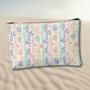 Elegante Pastell-Aquarell-Osterstreifen-Eier Zubehörtasche