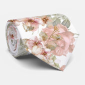 Elegante Pastell-Blume und rosa Rosen Krawatte (Gerollt)