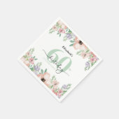 Elegante Pastell-Blumen-60. Geburtstagsfeier Serviette (Ecke)