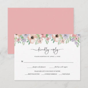 Elegante Pastell-Blumen-Party-Antwortkarte RSVP Karte