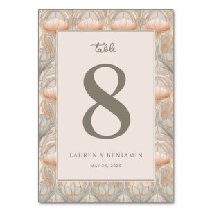 Elegante Pastell-Blumen Tischnummer