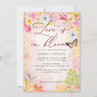 Elegante Pastell-Blumenliebe Bridal Shower Einladung