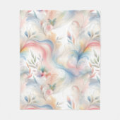 Elegante Pastell-Botanik-Aquarell Fleecedecke (Vorderseite)