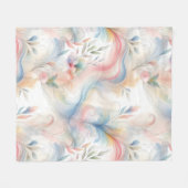 Elegante Pastell-Botanik-Aquarell Fleecedecke (Vorderseite (Horizontal))