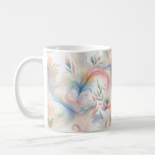 Elegante Pastell-Botanik-Aquarell Kaffeetasse