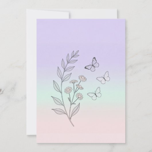 Elegante Pastell Botanische Quinceañera-Einladung Einladung (Rückseite)