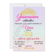 Elegante Pastell Botanische Quinceañera-Einladung