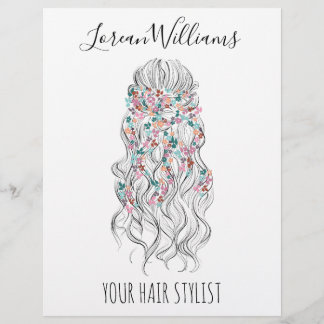 Elegante Pastell-Braut-Welliges Haar-Styling-Blume Flyer