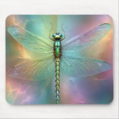 Elegante Pastell-Libelle Fraktal-Kunst, Mousepad (Vorne)