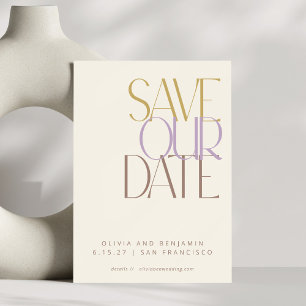 Elegante Pastell-Mid-Century-Modern-Typografie Save The Date