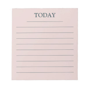 Elegante Pastell-Pink-Grün-TO-DO-Liste Linien Notizblock