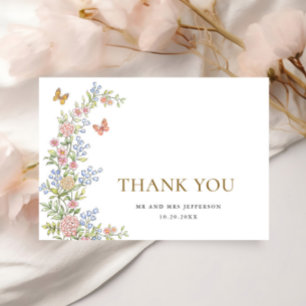 Elegante Pastell-Rosa Blumen-Hochzeit Danke