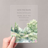 Elegante Pastell-Sommergartenhochzeit Acryleinladungen (Insitu (Handheld))