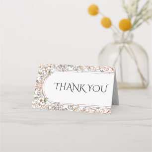 Elegante Pastell-Vintage-Dankeschön-Hochzeit Platzkarte