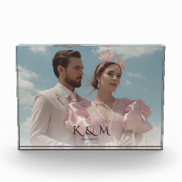 Elegante Pastell-Vintage-Hochzeitsbild  Fotoblock