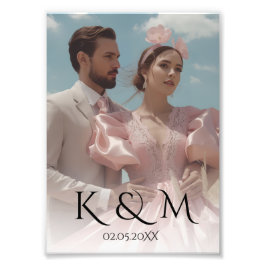 Elegante Pastell-Vintage-Hochzeitsbild  Fotodruck