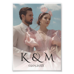 Elegante Pastell-Vintage-Hochzeitsbild Fotodruck