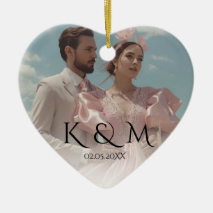Elegante Pastell-Vintage-Hochzeitsbild Keramik Ornament