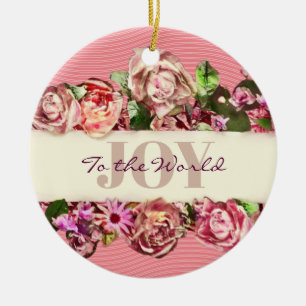 Elegante Pastell-Vintage-Rosafarbene Viktorianisch Keramik Ornament